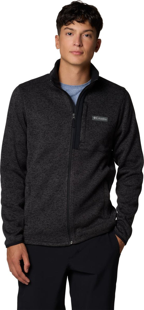 Columbia sweater weather™ udendørsvest til mænd med fuld lynlås - sort lyng - størrelse l