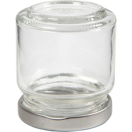 Creativ firma glaskrukke, h: 6,5 cm, d 5,7 cm, 100 ml, gennemsigtig, 12 stk. 1 æske