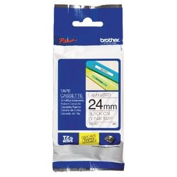 Etikettape brother tze151 24mmx8m sort gennemsigtig