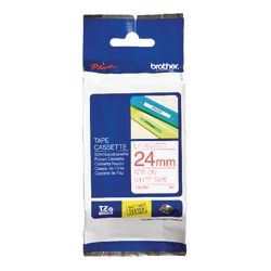Etikettape brother tze252 rød, hvid 24mmx8m