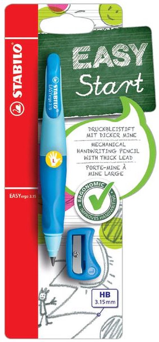 Stabilo mekanisk blyant easyergo hb 3.15mm venstre blå | 3 stk