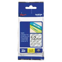 Etikettape brother tze131 12mmx8m sort gennemsigtig