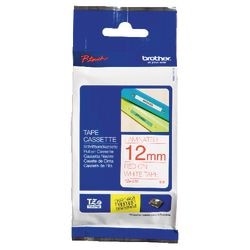 Etikettape brother tze232 12mmx8m rød hvid