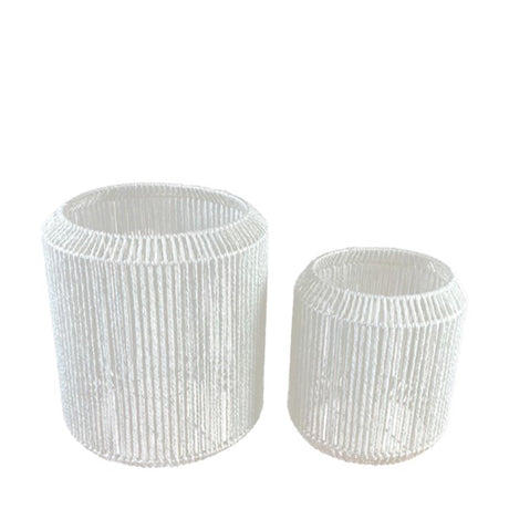 Dijk natural collections lanternesæt med glas 2-delt h30cm og h40cm hvid
