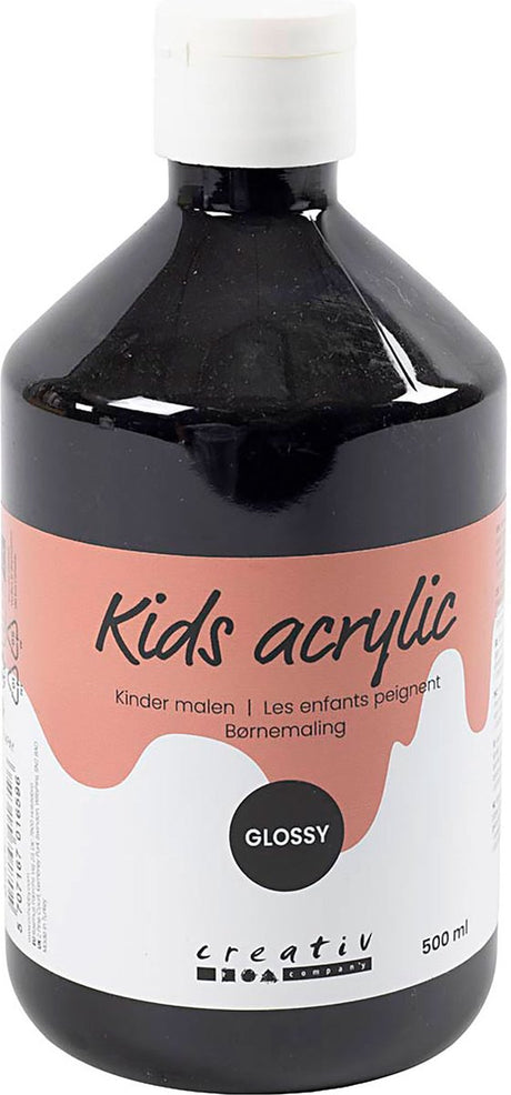 A-farve blank akrylmaling, sort, 01 - blank, 500 ml