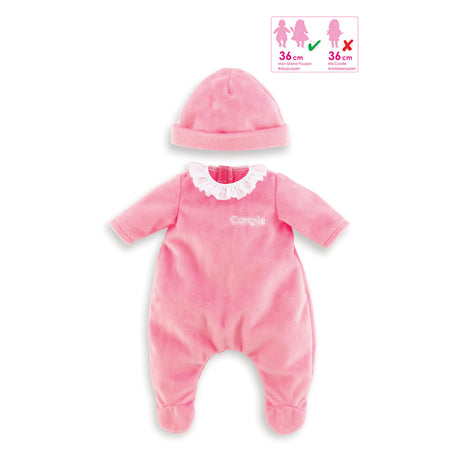 Corolle mon grand poupon pyjamas med hat pink babydukke 36 cm