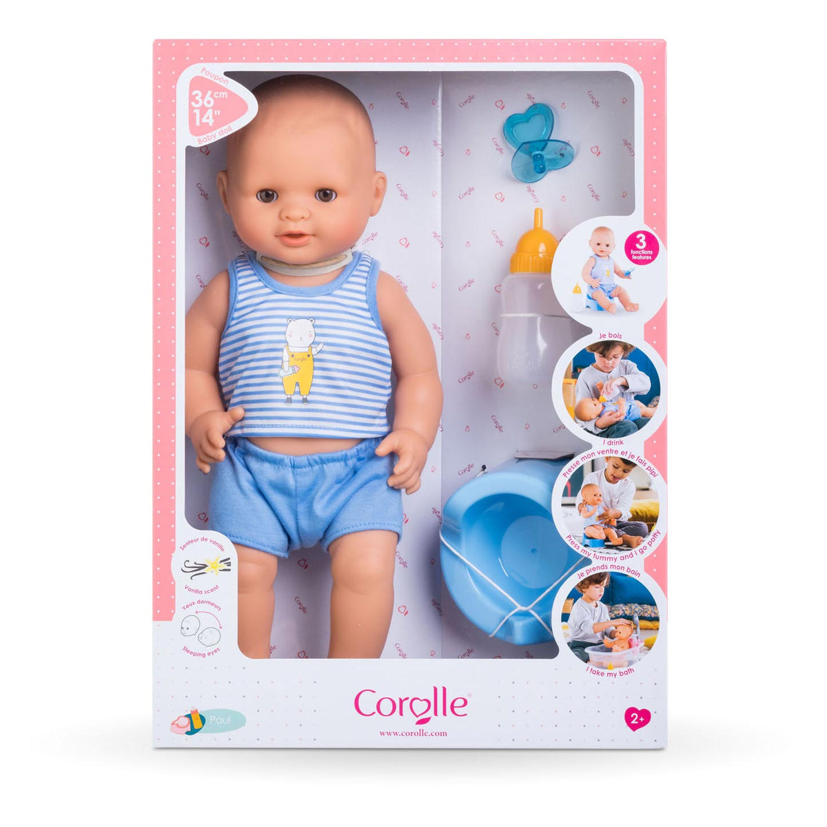 Corolle mon grand pupon drikkende tissedukke Paul, 36 cm