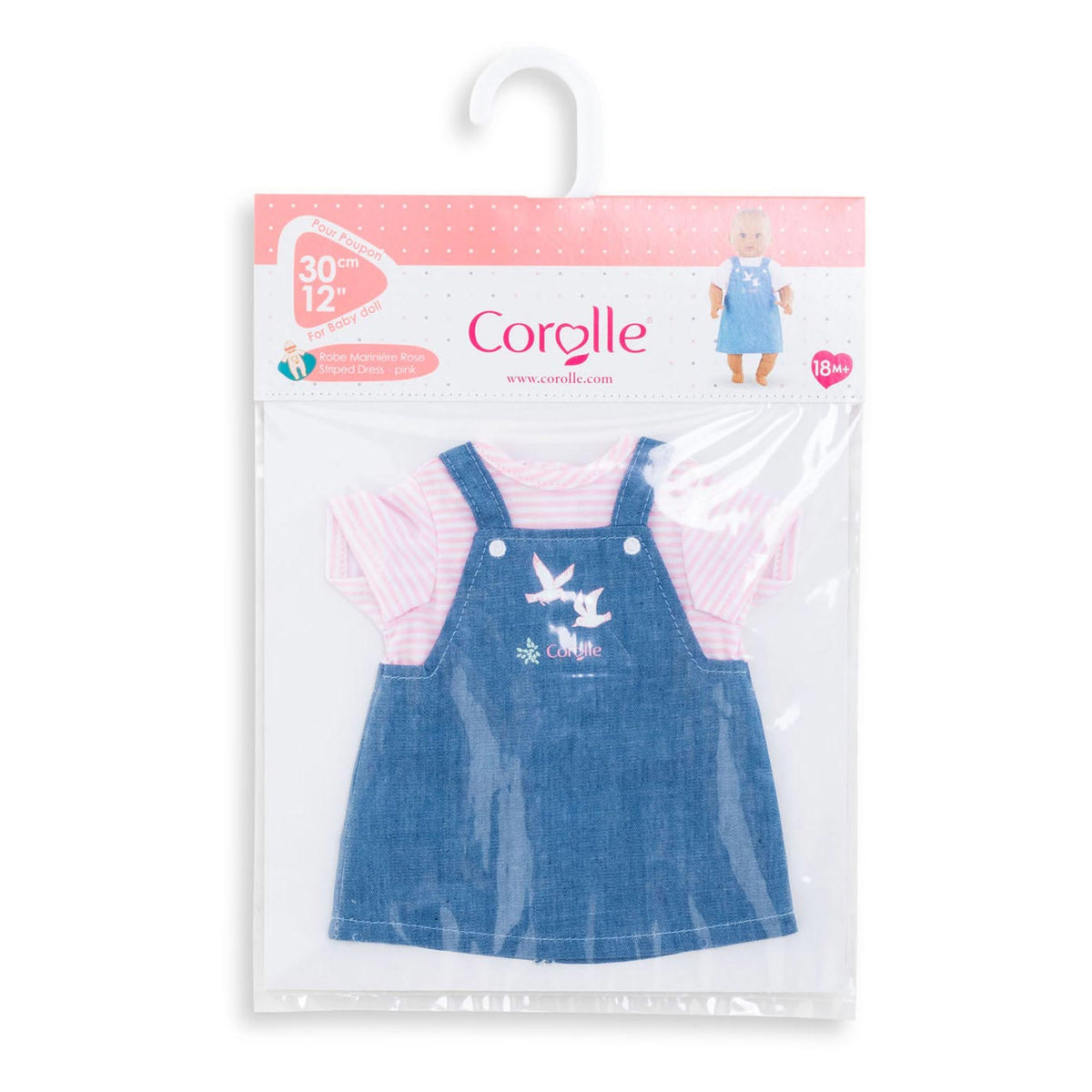 Corolle Mon Poupon Doll -kjole stribet, 30 cm
