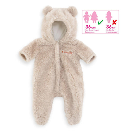 Corolle dukkebjørnedragt - babydukketøj 36cm - blødt og sødt.