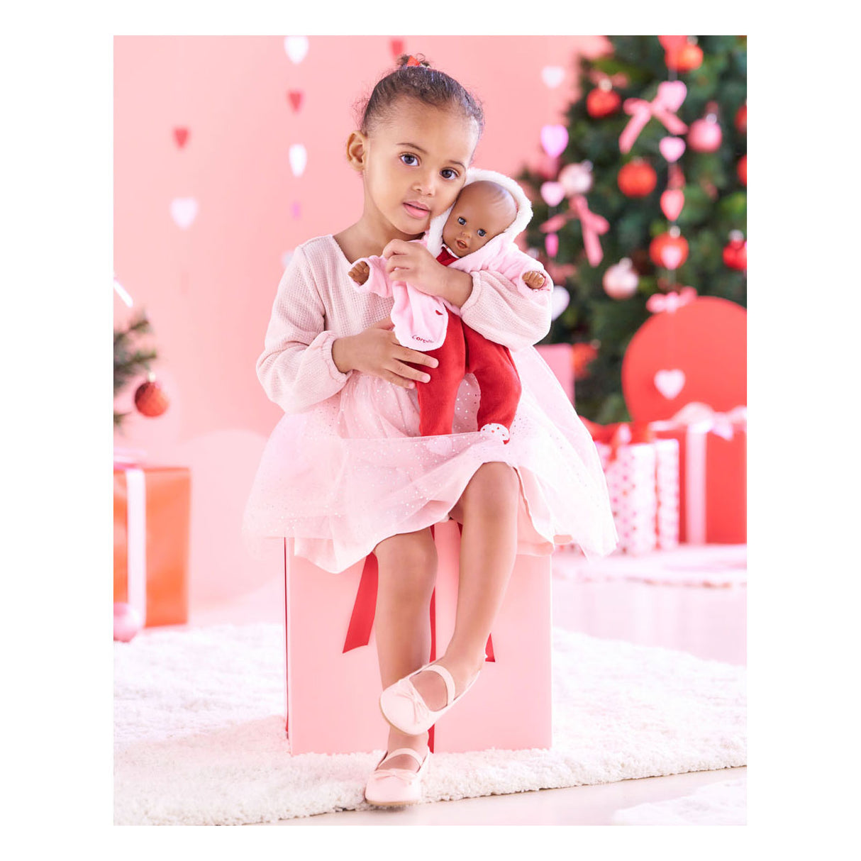 Corolle mon premier poupon jakke hjerter pink, 30cm