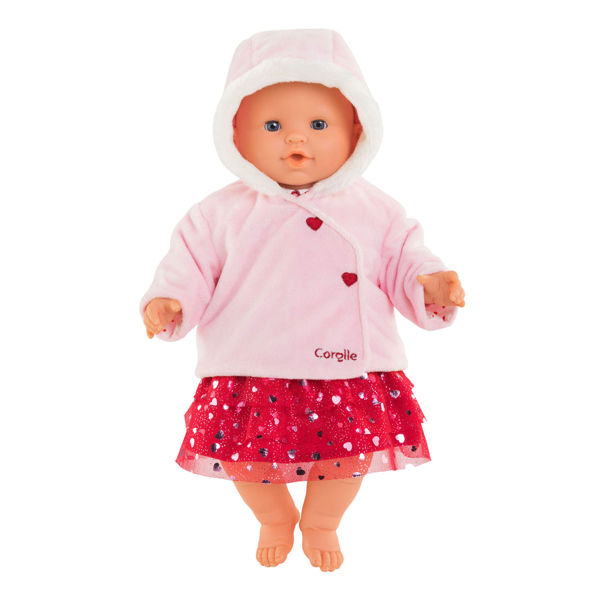 Corolle mon grand pupon jakke hjerter pink, 36cm