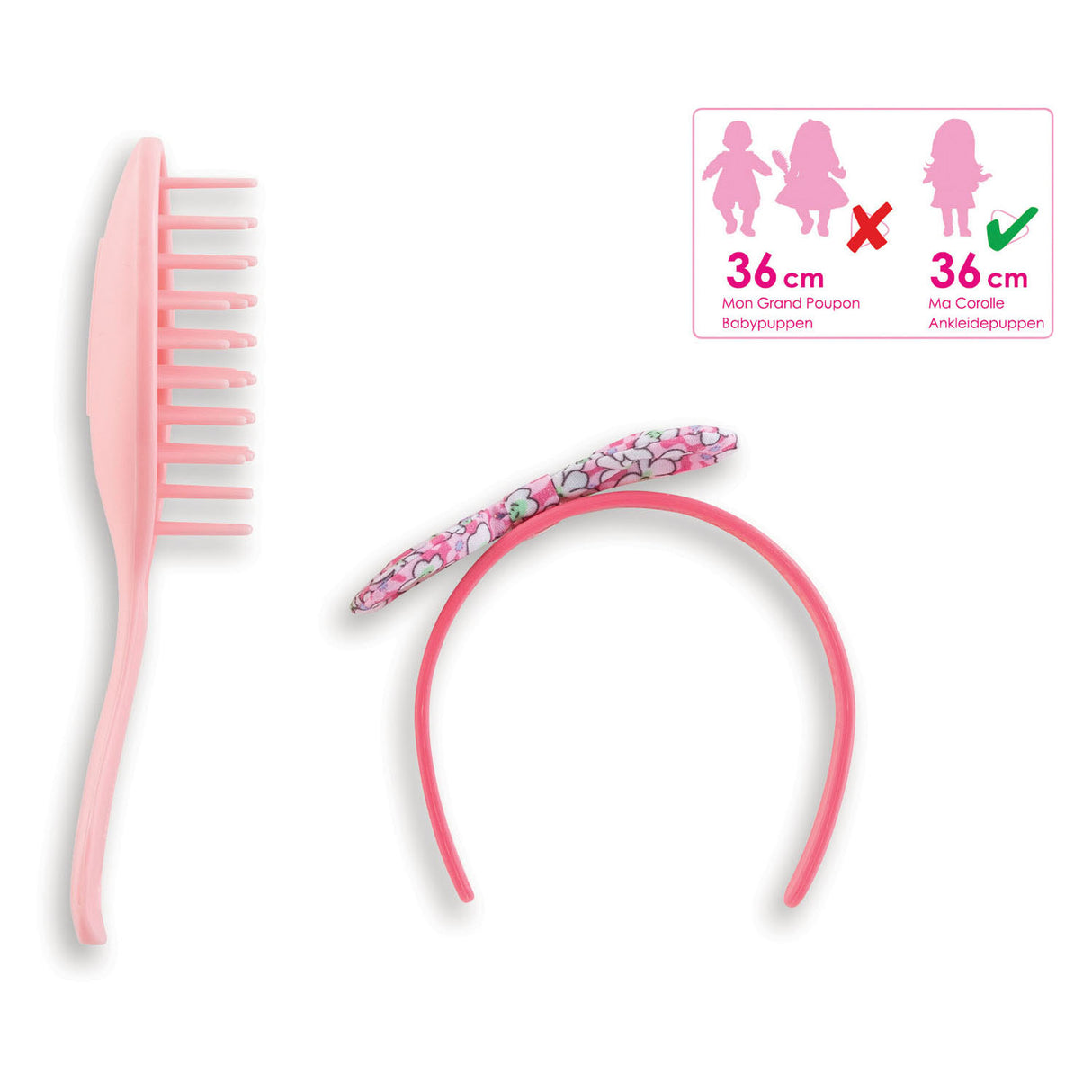 Corolle Ma Haarband Flower med hårbørste, 2dlg.
