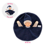 Corolle krammeklud - marineblå babyklud 17cm - blødt legetøj.