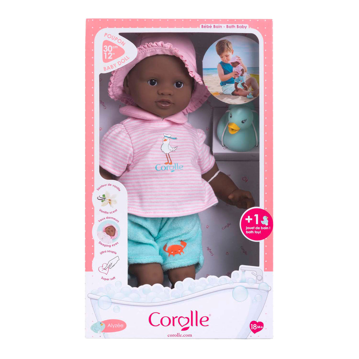 Corolle badedukke alyzee - babydukke 30cm vandafvisende multifarver.