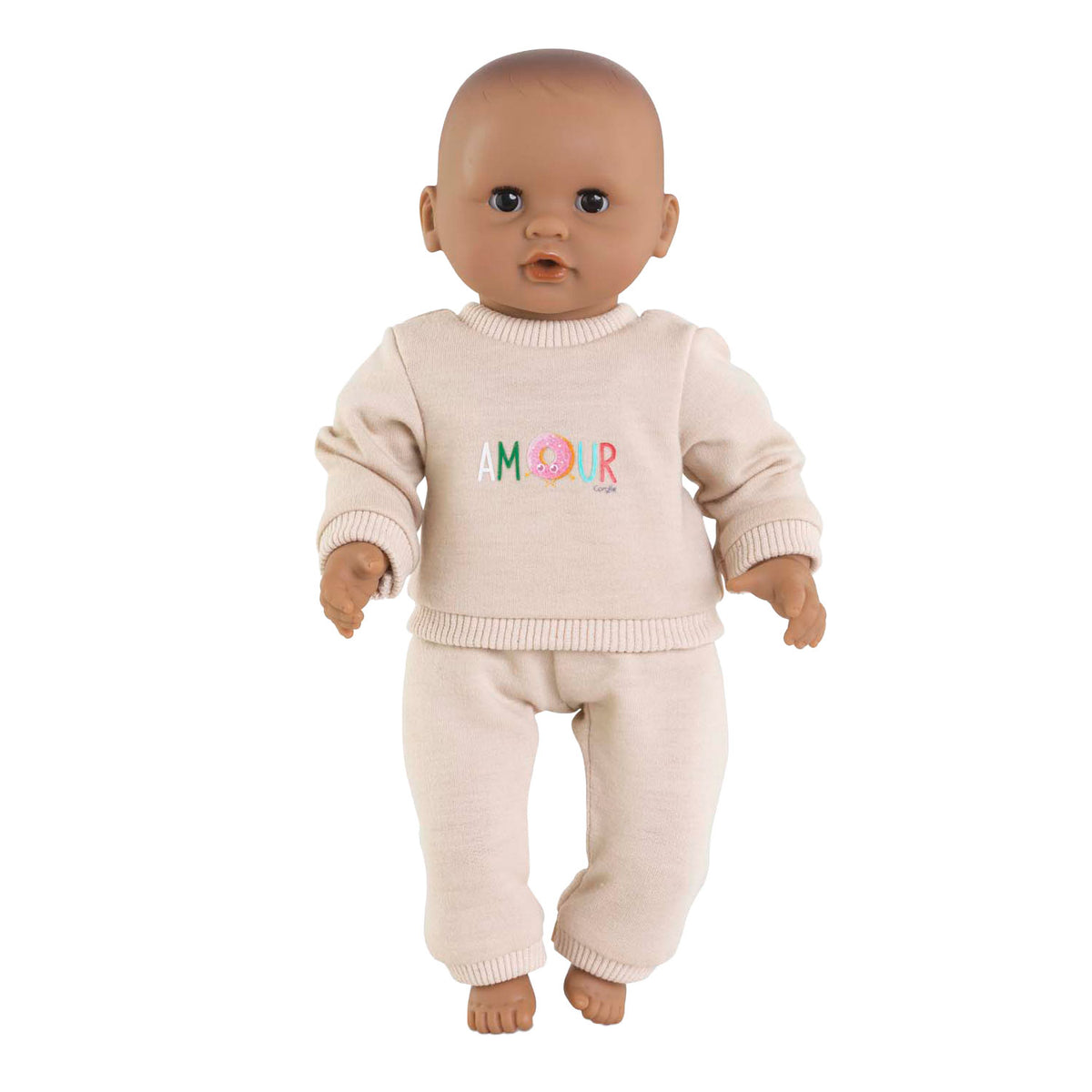 Corolle dukke træningsdragt beige til baby dukke 30cm velcro.