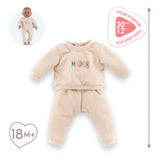Corolle dukke træningsdragt beige til baby dukke 30cm velcro.
