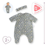 Corolle dukkepyjamas glimmer i mørket og pandebånd, 36cm