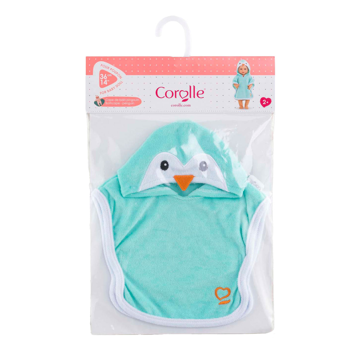 Corolle badekappe baby dukke pingvin 36cm - dukke tilbehør blå.
