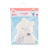 Corolle vintersæt babydukke 36cm - dukketøj hvid polyester.