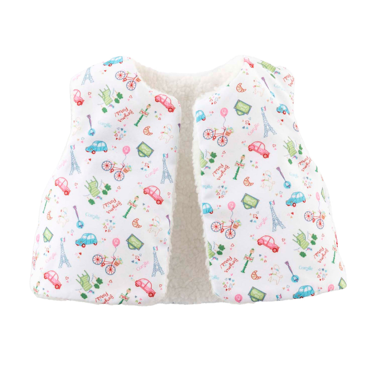 Corolle vintersæt babydukke 36cm - dukketøj hvid polyester.