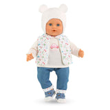 Corolle vintersæt babydukke 36cm - dukketøj hvid polyester.