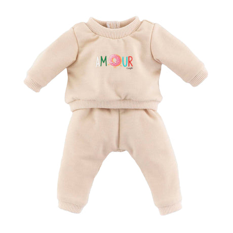 Corolle baby dukke træningsdragt - beige outfit til dukke 42cm.