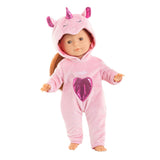 Corolle pink enhjørning pyjamas til dukker på 36cm, 2 stk.
