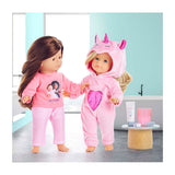 Corolle pink enhjørning pyjamas til dukker på 36cm, 2 stk.