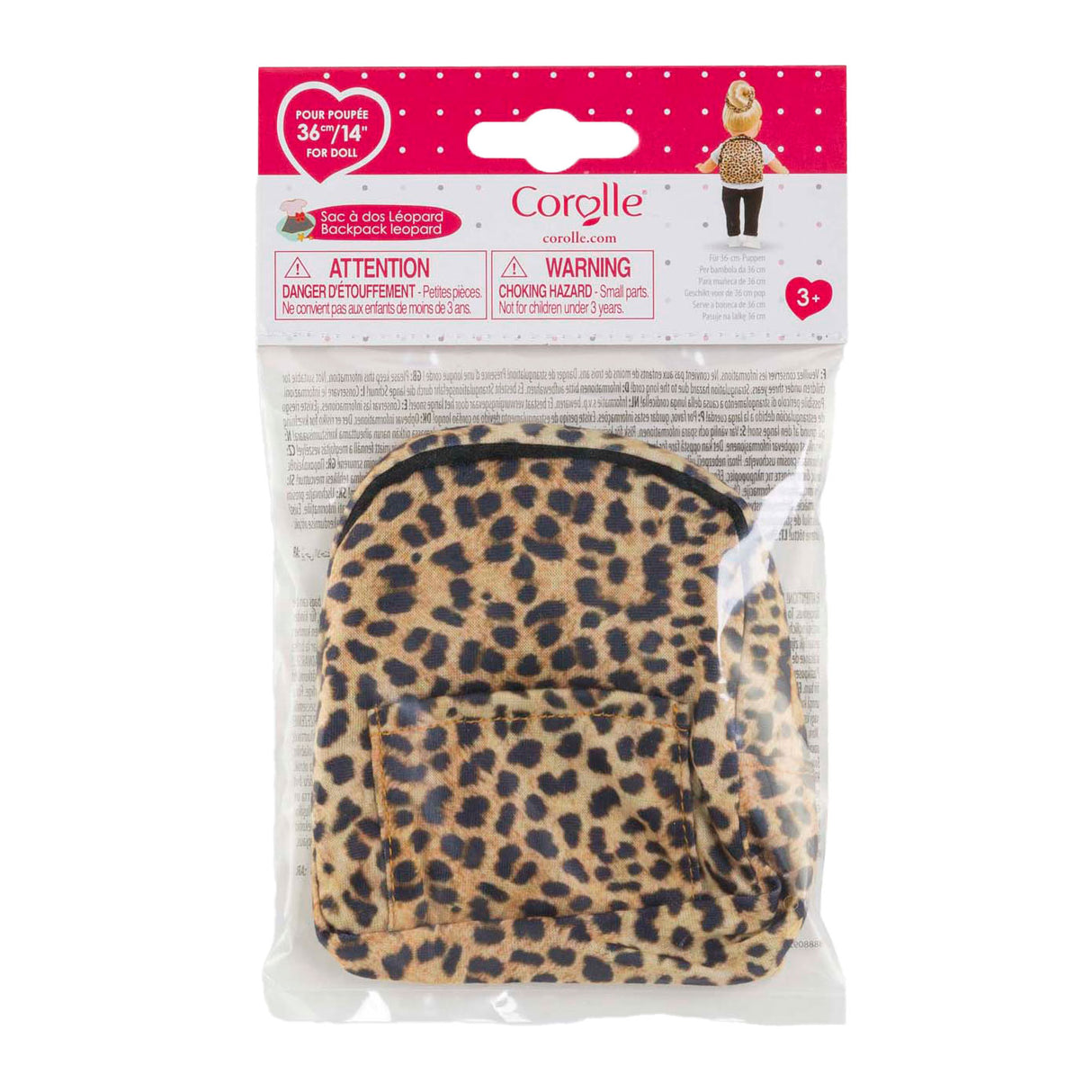 Corolle rygsæk til leoparddukker, 36cm