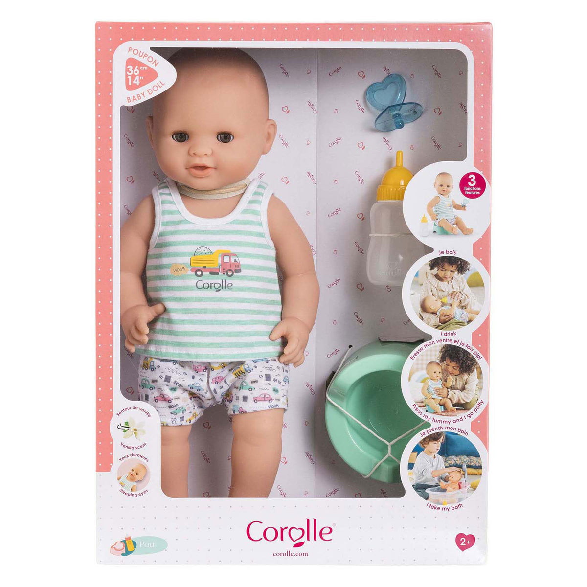 Corolle mon grande poupon drikke- og tissedukke Paul - 36cm