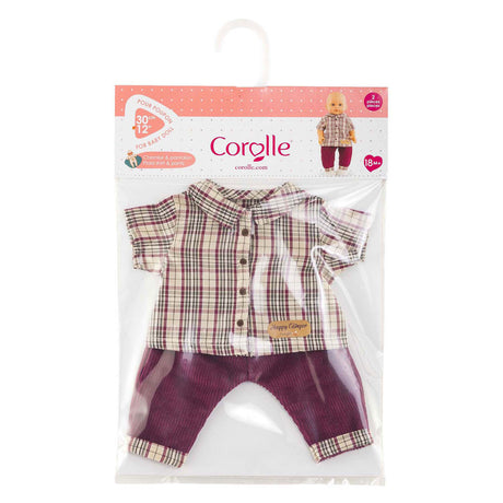 Corolle ternet skjorte med bukser lille explorer - 30cm
