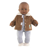 Corolle dukkejakke fløjl small explorer 30cm brun fleece.