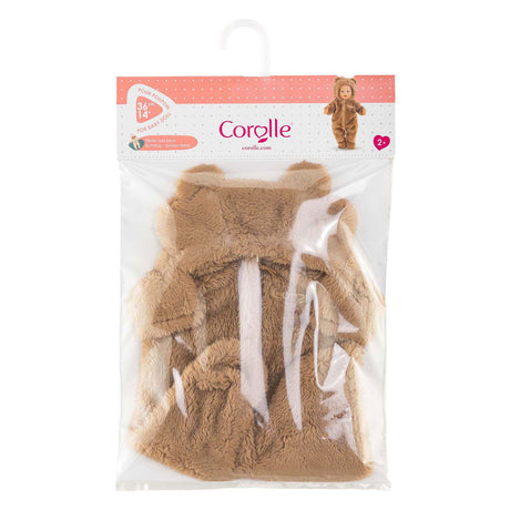 Corolle dukkekostume brun bjørnedragt 36 cm blød onesie.