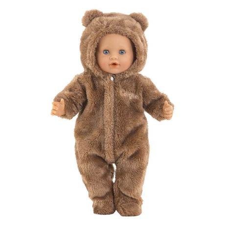 Corolle dukkekostume brun bjørnedragt 36 cm blød onesie.
