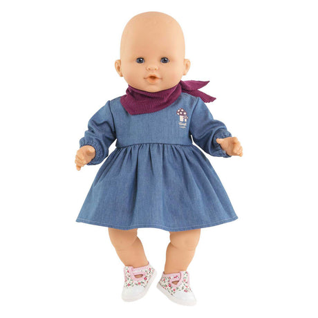 Corolle dukke jeans kjole med tørklæde - baby dukke tøj 36cm denim.
