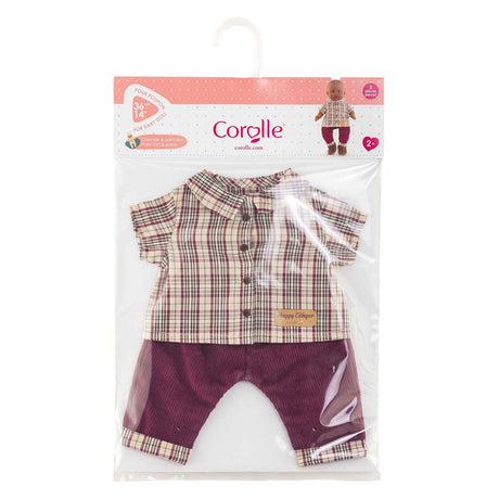 Corolle ternet skjorte med bukser lille explorer - 36cm