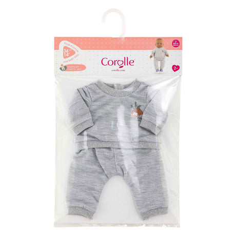 Corolle dukke kostume joggingdragt grå 36cm - blødt dukketøj.