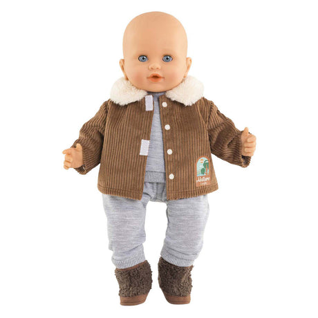 Corolle dukkejakke fløjl small explorer 36cm brunt fleece naturprint.