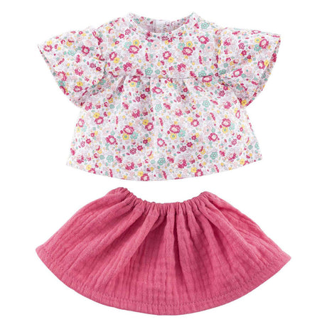 Corolle dukke tøj sæt blomsterbluse og nederdel 36 cm dukke tilbehør.