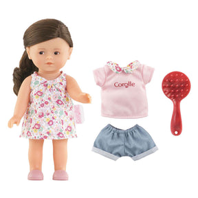 Corolle mini baby dukke romy med 3 tilbehør - 20cm