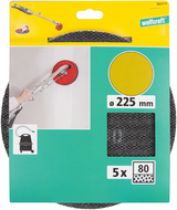 Wolfcraft - 225 mm sandpapir - korn 80 - 5 stykker - Velcrobeslag - 5617000