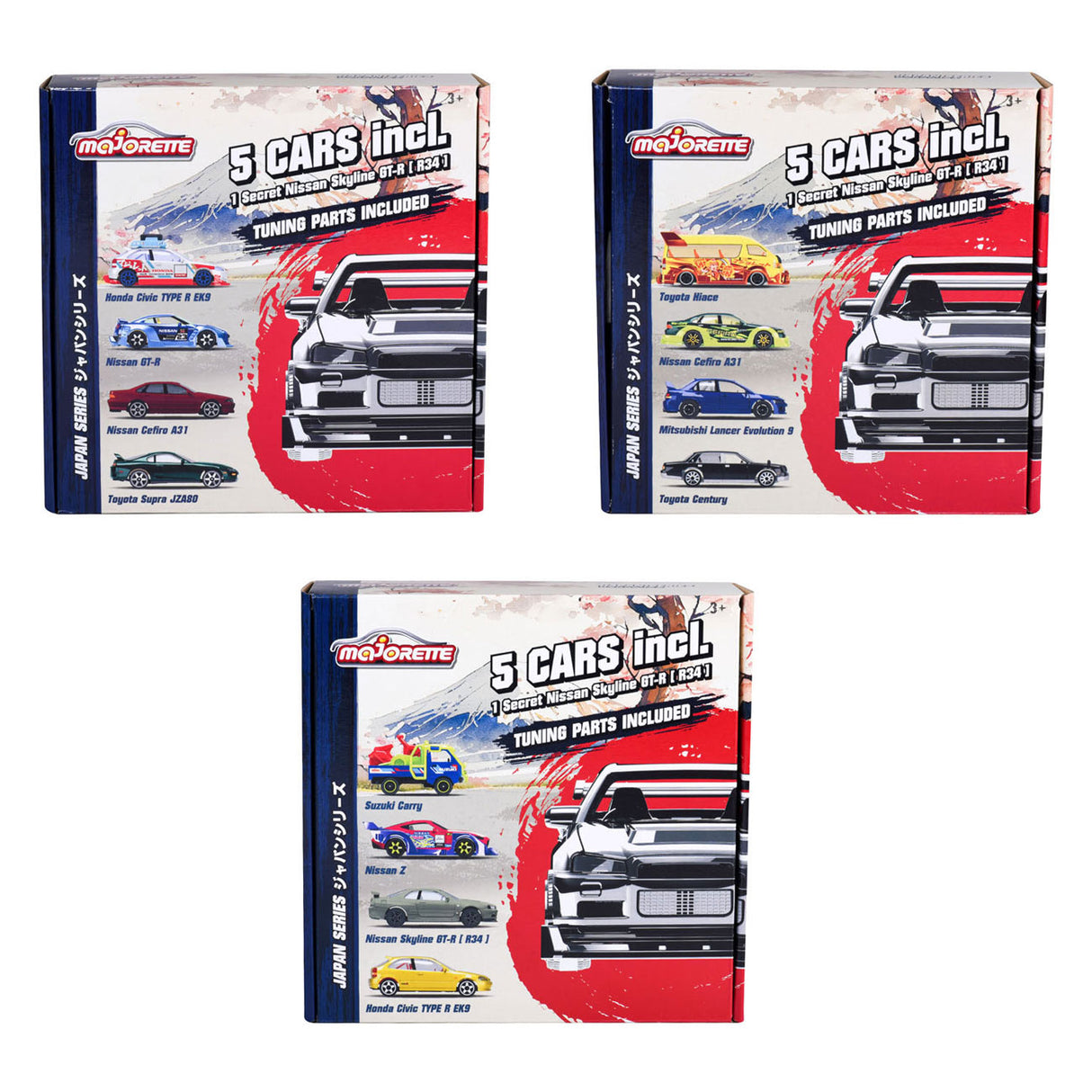 Majorette Japan Series Die-Cast Cars Bonus Pack, 5 stk.