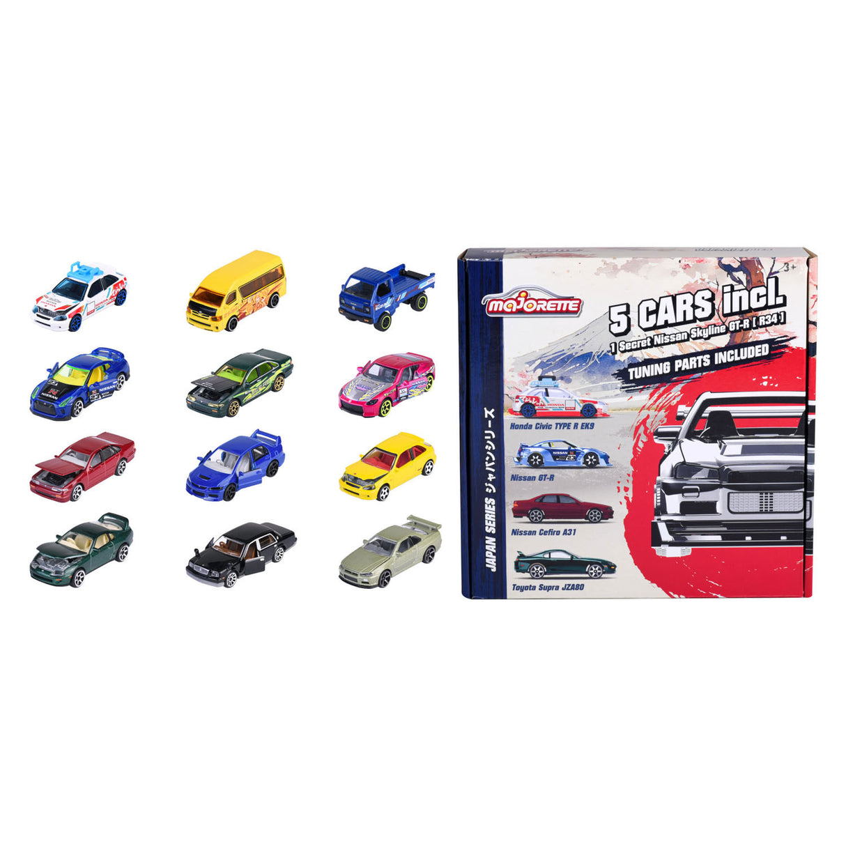Majorette Japan Series Die-Cast Cars Bonus Pack, 5 stk.