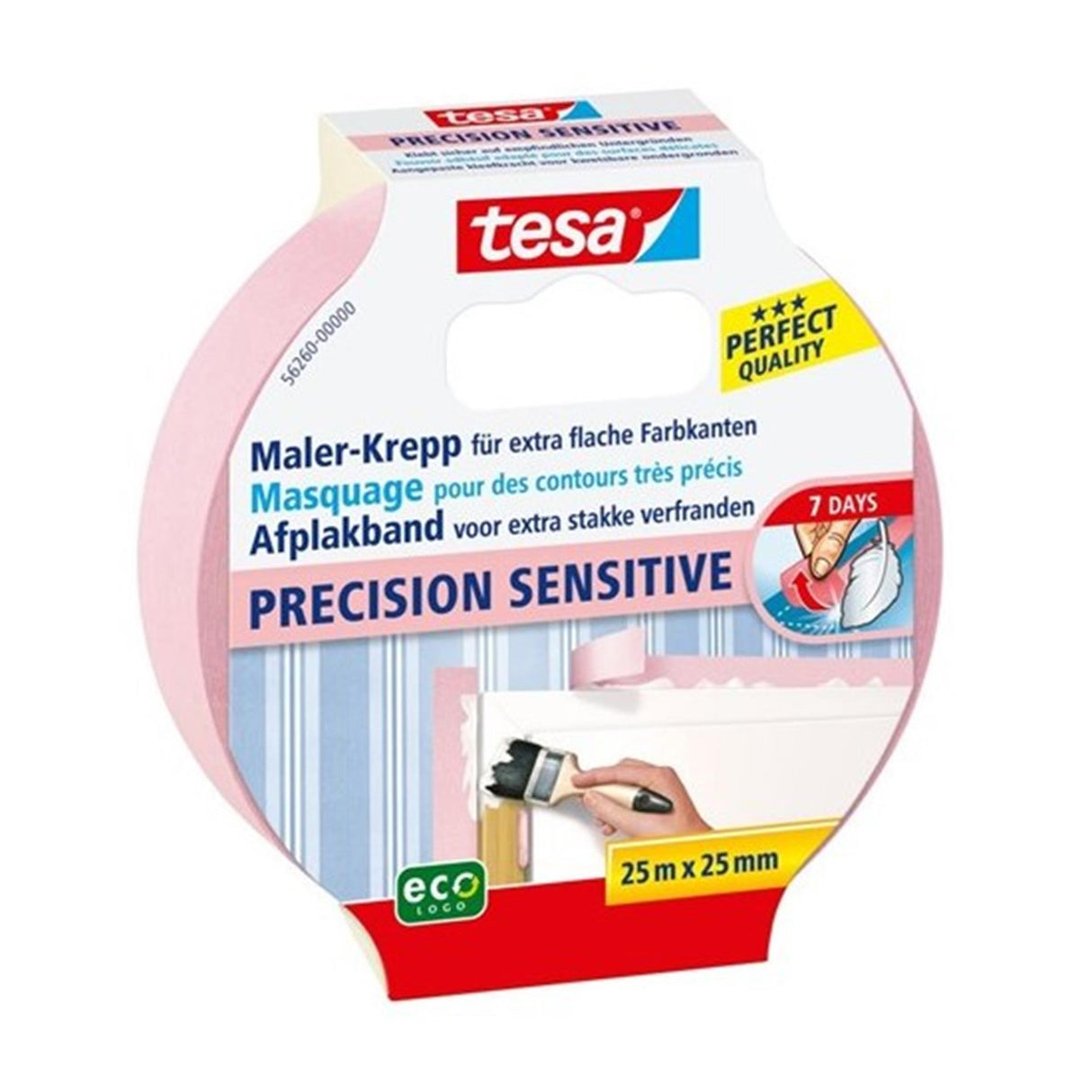 Tesa easy cover perfect+ refill m - 2-i-1 malerfilm med malertape af washi-papir - til maskering og maskering under malerarbejde - 17 m x 2,60 m