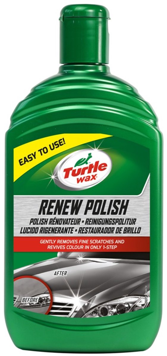 Turtle wax gl renew polish - fjerner ridser, skrammer og forvitring - bringer farve tilbage - til mat, falmet lak - perfekt til ældre biler - 500ml