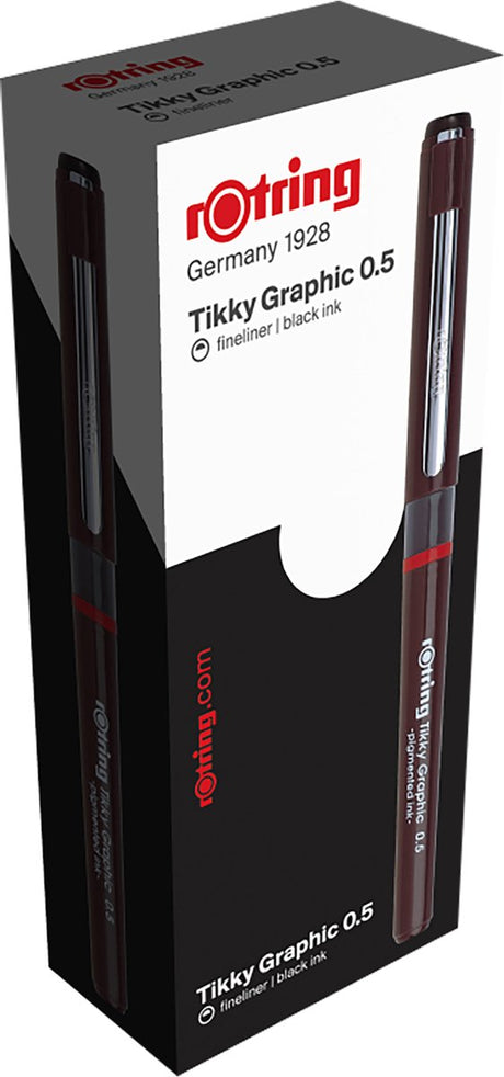 Rotring tikky grafisk filtpen fineliners | 0,50 mm | sort blæk | 1 stk