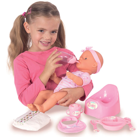 Simba - nyfødt baby - babydukke - 43 cm - sovende øjne - pink - drikke- og tissefunktion - babydukke