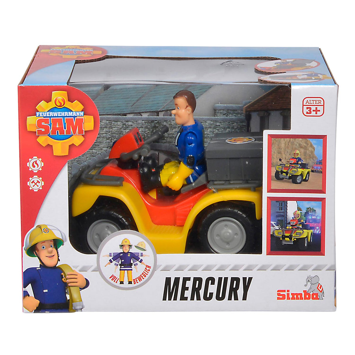 Simba brandmand sam legetøj quad bike med figur - action køretøj.
