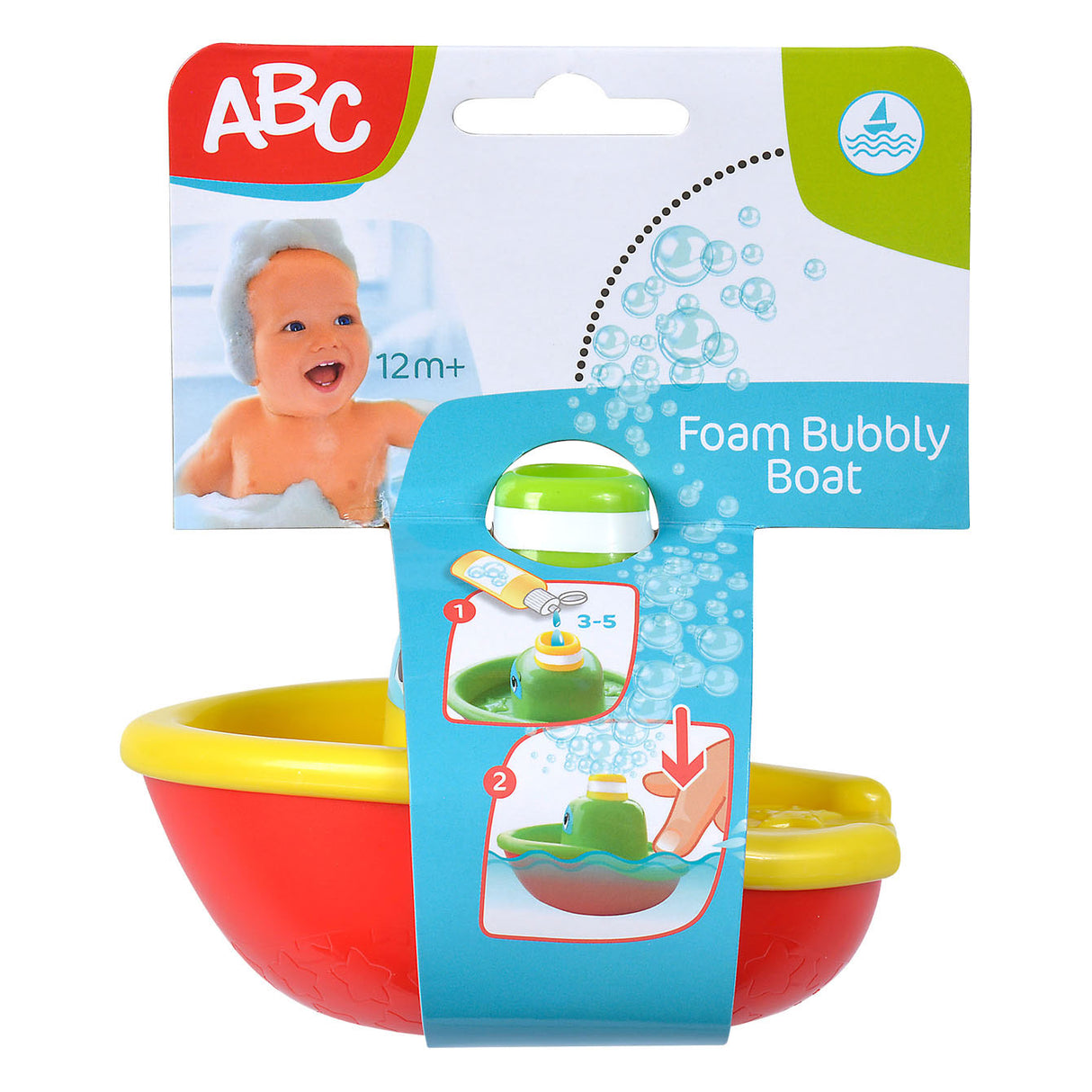 ABC boblebadebådslegetøj til badet - farverigt badelegetøj.