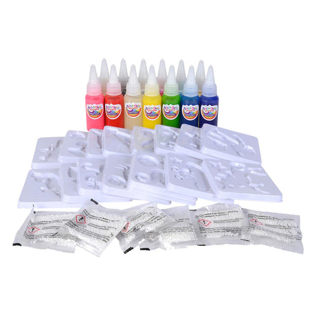 Simba aqua gelz kolossalt sæt, 13 flasker farvegel, 30 ml hver, 16 forme, 6x tilsætningsstof, fra 8 år - hobbypakke